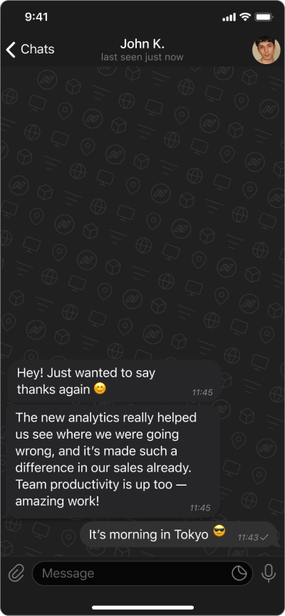 testimonial screen
