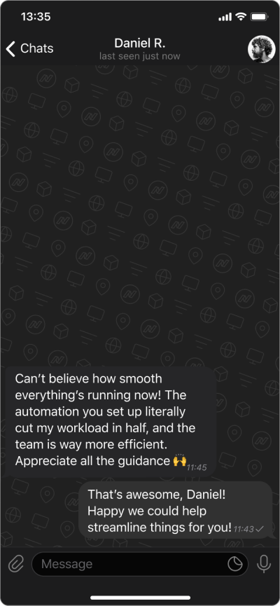 testimonial screen