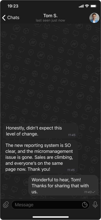 testimonial screen