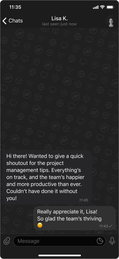 testimonial screen
