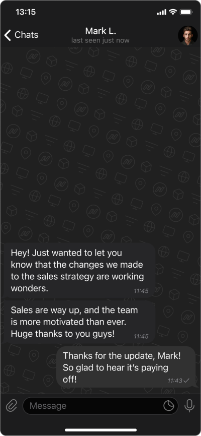 testimonial screen